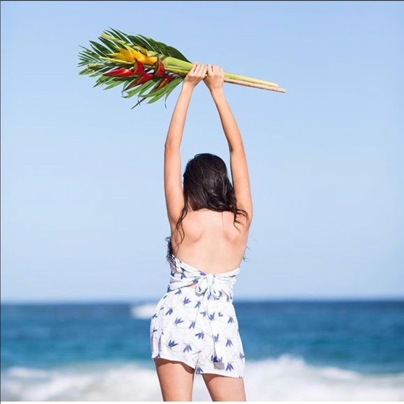 Strapless romper in BOP print - Picture 2 of 4